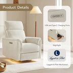 Power Swivel Nursery Recliner Chair with Nightlight