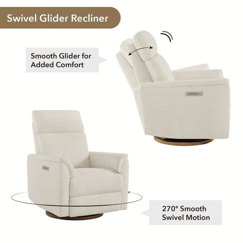 Power Swivel Nursery Recliner Chair with Nightlight