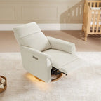 Power Swivel Nursery Recliner Chair with Nightlight