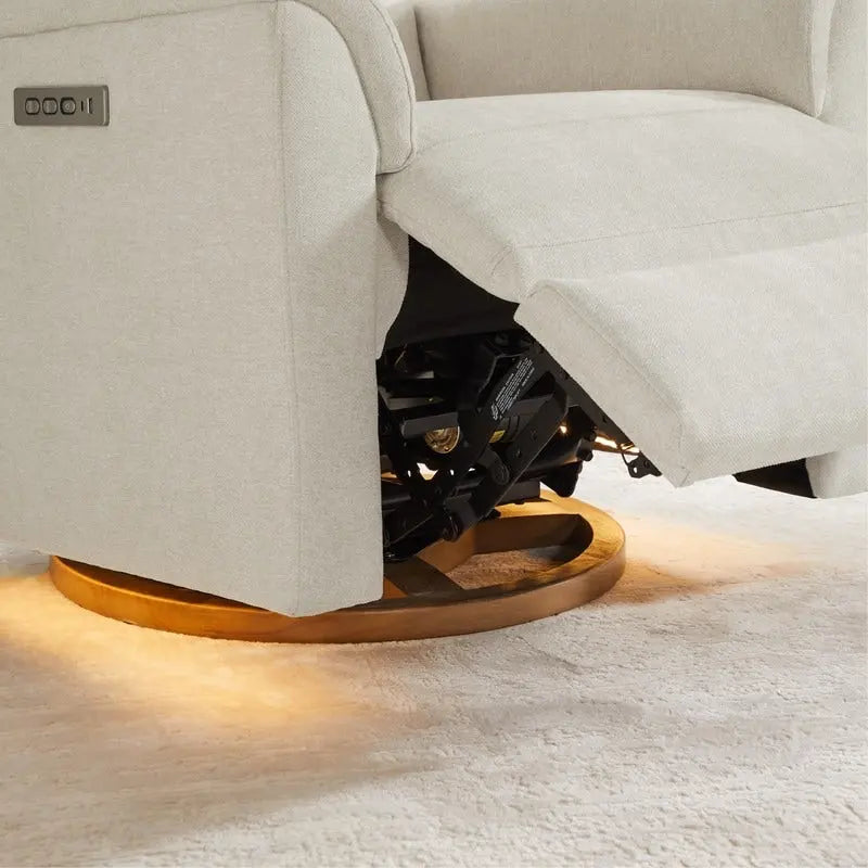 Power Swivel Nursery Recliner Chair with Nightlight