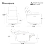 Power Swivel Nursery Recliner Chair with Nightlight