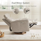 Power Swivel Nursery Recliner Chair with Nightlight