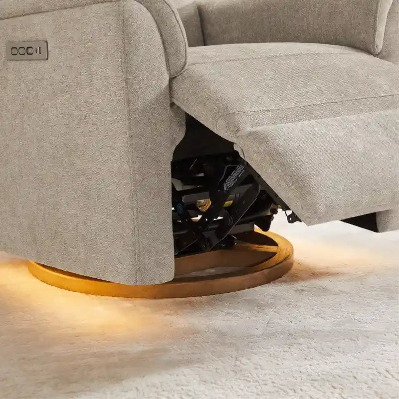 Power Swivel Nursery Recliner Chair with Nightlight