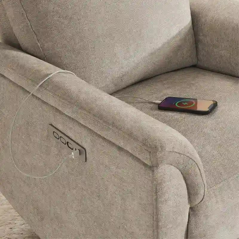 Power Swivel Nursery Recliner Chair with Nightlight