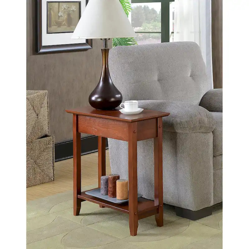 American Heritage Flip Top End Table with Shelf