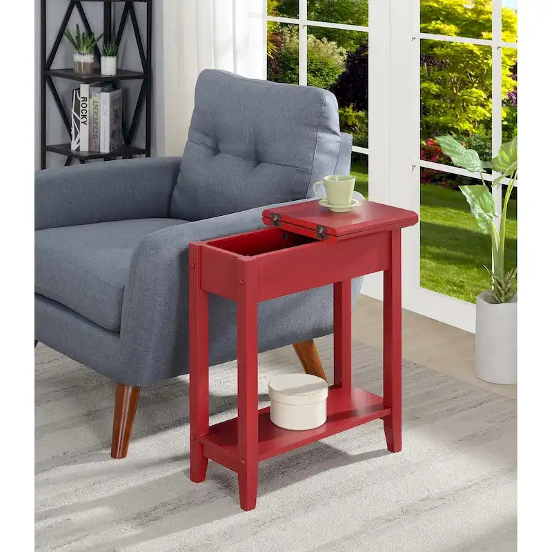 American Heritage Flip Top End Table with Shelf