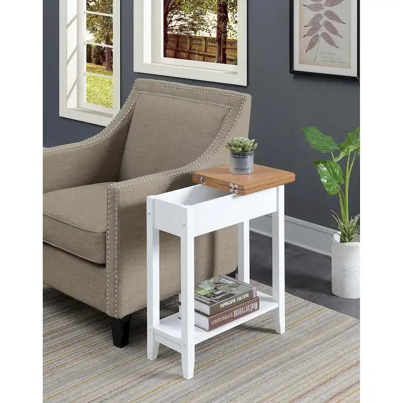 American Heritage Flip Top End Table with Shelf