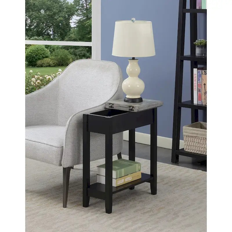 American Heritage Flip Top End Table with Shelf