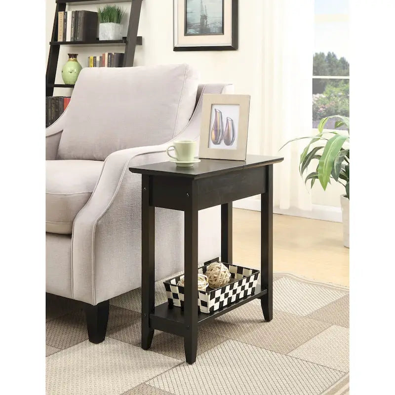  American Heritage Flip Top End Table with Shelf