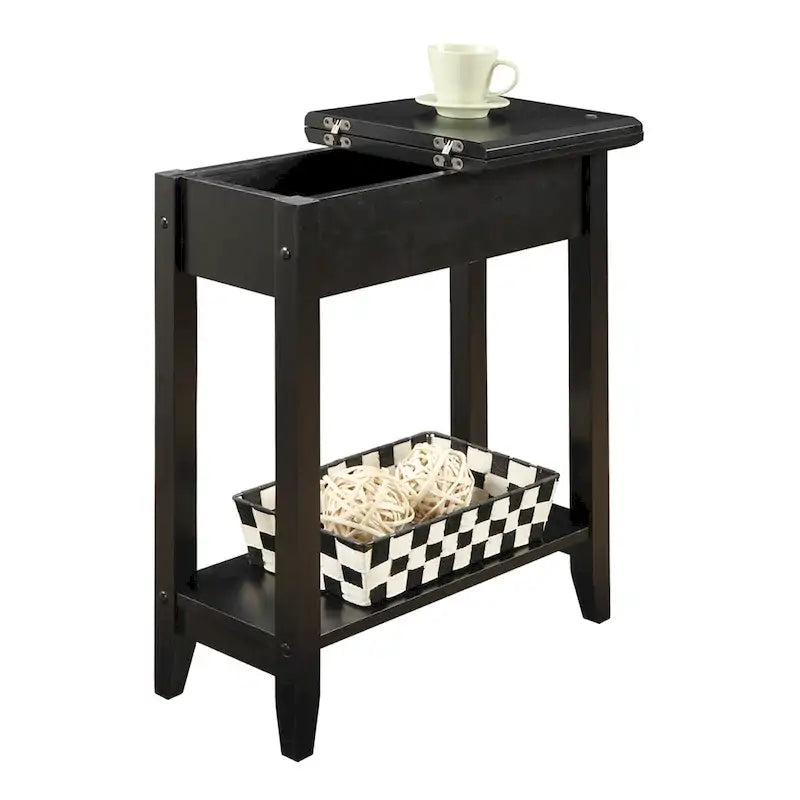 American Heritage Flip Top End Table with Shelf