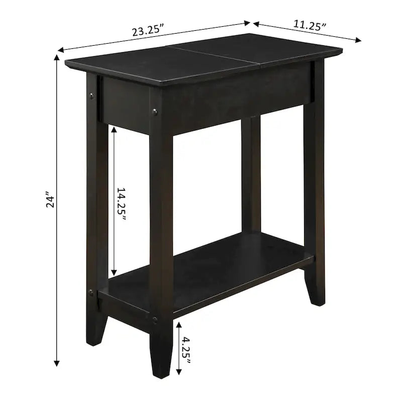 American Heritage Flip Top End Table with Shelf