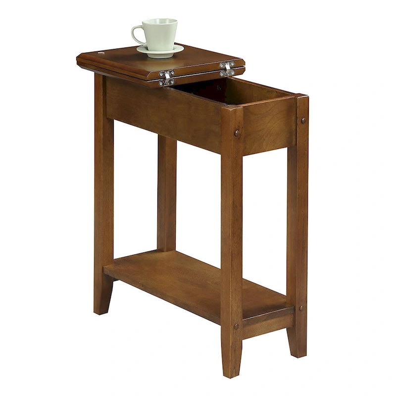 American Heritage Flip Top End Table with Shelf