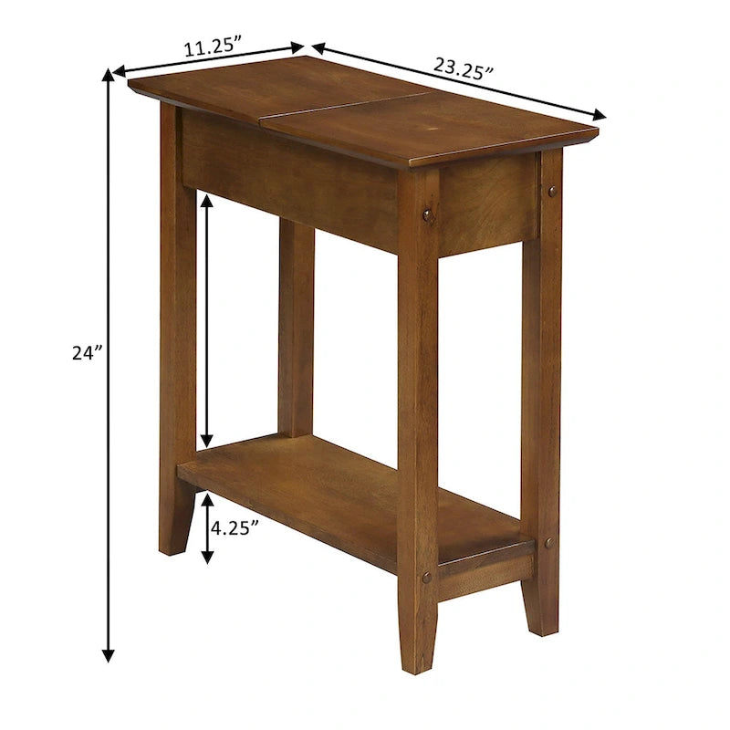 American Heritage Flip Top End Table with Shelf