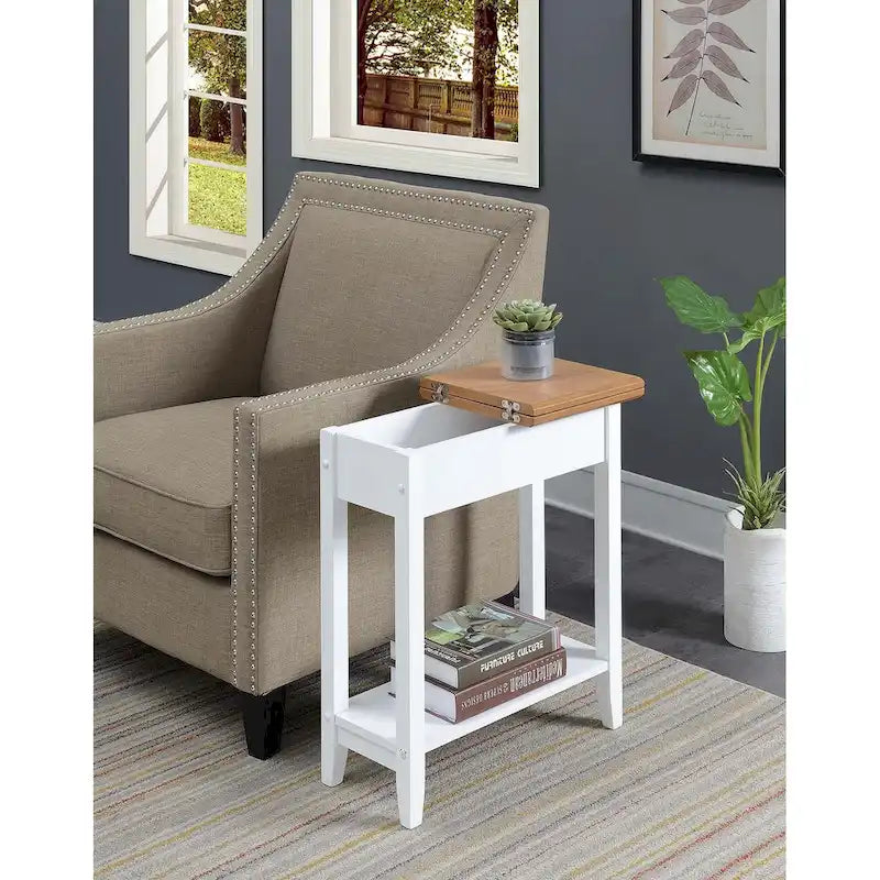 American Heritage Flip Top End Table with Shelf
