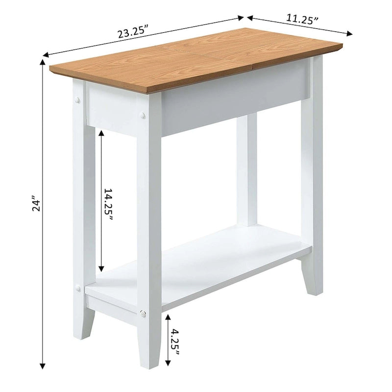 American Heritage Flip Top End Table with Shelf