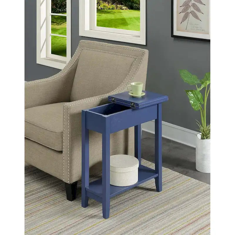 American Heritage Flip Top End Table with Shelf