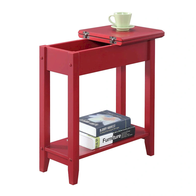 American Heritage Flip Top End Table with Shelf