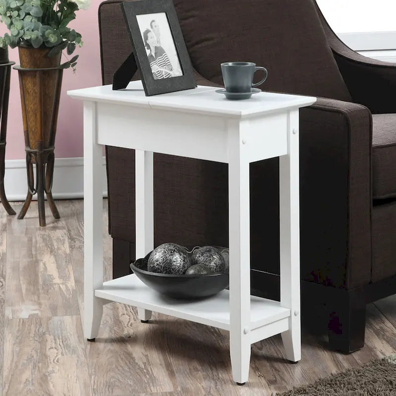 American Heritage Flip Top End Table with Shelf