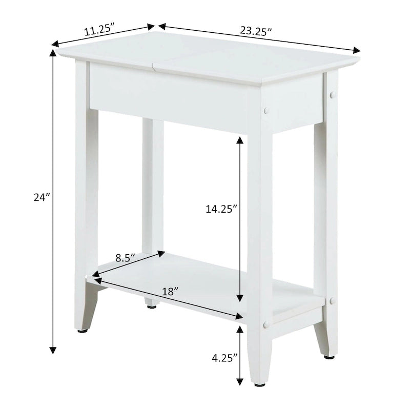 American Heritage Flip Top End Table with Shelf