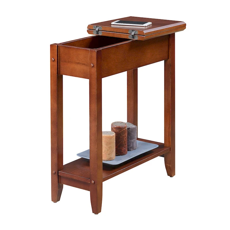 American Heritage Flip Top End Table with Shelf