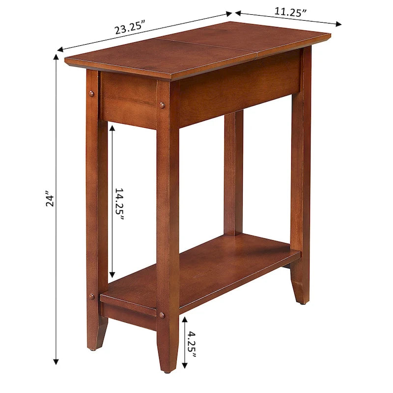 American Heritage Flip Top End Table with Shelf
