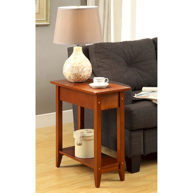 American Heritage Flip Top End Table with Shelf