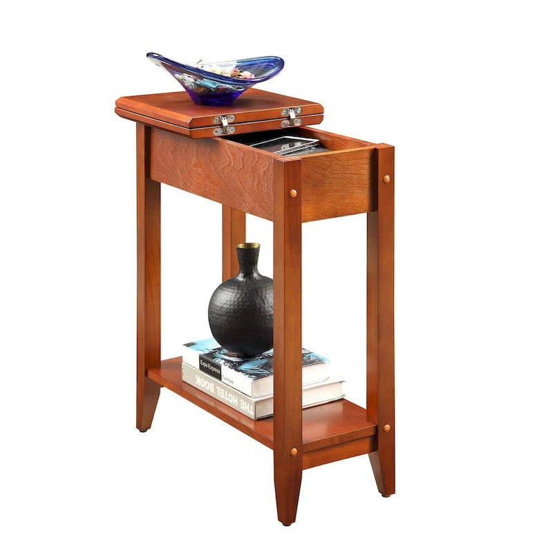 American Heritage Flip Top End Table with Shelf