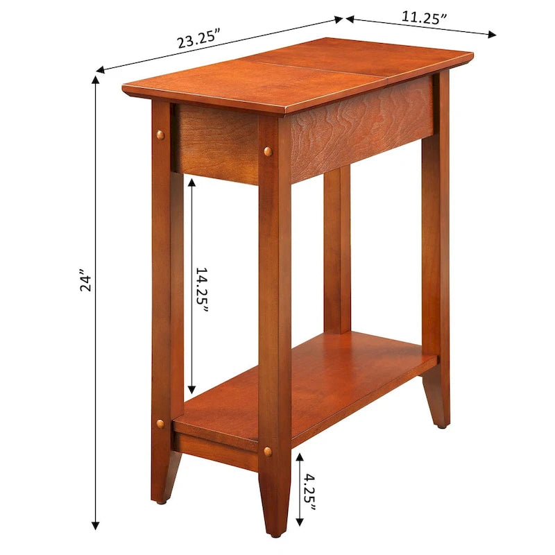 American Heritage Flip Top End Table with Shelf