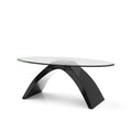 Crescendo Modern 47-inch Glass Top Oval Coffee Table by