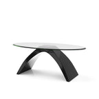 Crescendo Modern 47-inch Glass Top Oval Coffee Table by