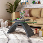 Crescendo Modern 47-inch Glass Top Oval Coffee Table by