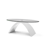 Crescendo Modern 47-inch Glass Top Oval Coffee Table by