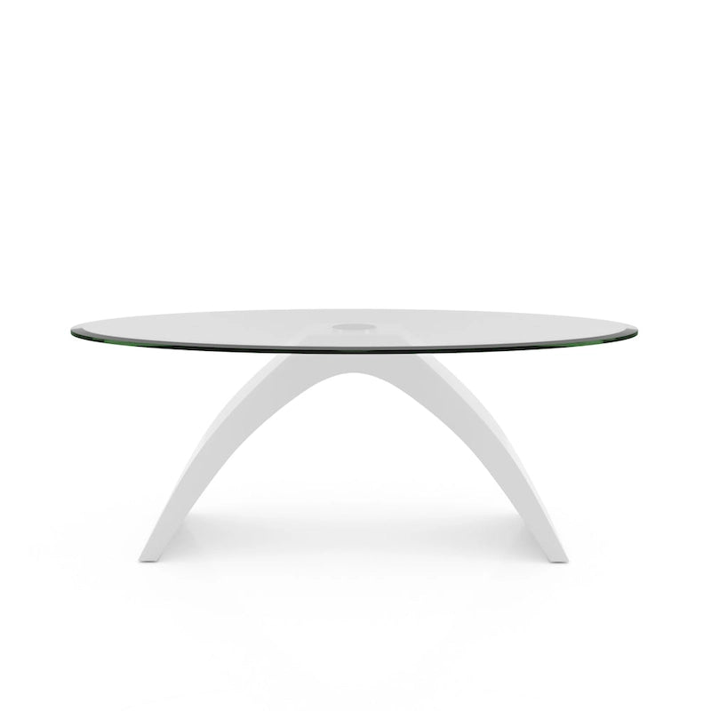 Crescendo Modern 47-inch Glass Top Oval Coffee Table by