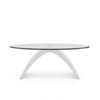 Crescendo Modern 47-inch Glass Top Oval Coffee Table by