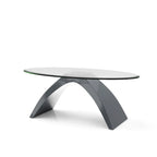Crescendo Modern 47-inch Glass Top Oval Coffee Table by
