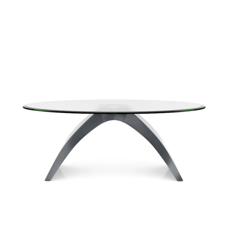 Crescendo Modern 47-inch Glass Top Oval Coffee Table by