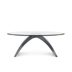 Crescendo Modern 47-inch Glass Top Oval Coffee Table by