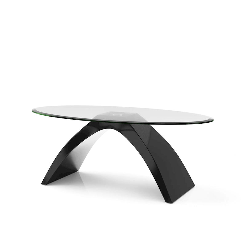 Crescendo Modern 47-inch Glass Top Oval Coffee Table by