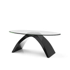 Crescendo Modern 47-inch Glass Top Oval Coffee Table by