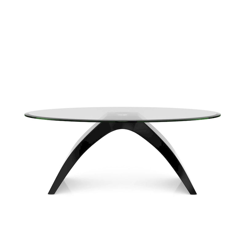 Crescendo Modern 47-inch Glass Top Oval Coffee Table by
