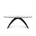 Crescendo Modern 47-inch Glass Top Oval Coffee Table by