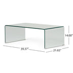 Ramona Solid Glass Rectangle Coffee Table by  - 39.37 D x 21.65 W x 14 H