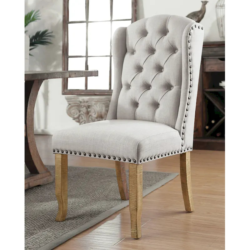 Dawson Tufted Farmhouse Wingback Dining Chairs (Set of 2) by 