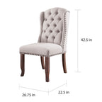 Dawson Tufted Farmhouse Wingback Dining Chairs (Set of 2) by