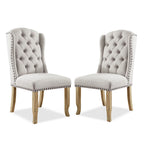 Dawson Tufted Farmhouse Wingback Dining Chairs (Set of 2) by