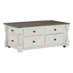 Signature Design by  Havalance White/Gray Lift Top Cocktail Table - 26W x 46D x 20H