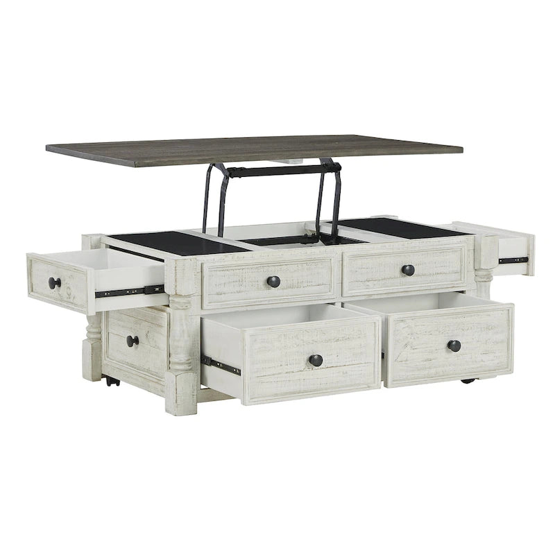 Signature Design by  Havalance White/Gray Lift Top Cocktail Table - 26W x 46D x 20H