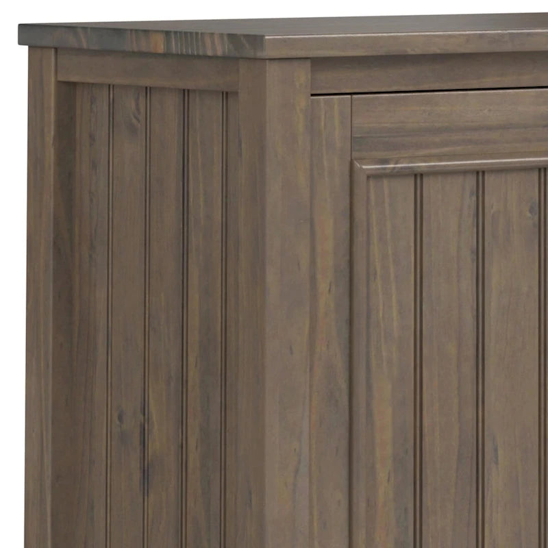 WYNDENHALL Rowan SOLID WOOD 32 inch Wide Contemporary Low Storage Cabinet in Smoky Brown - 14d x 32 w x 31h