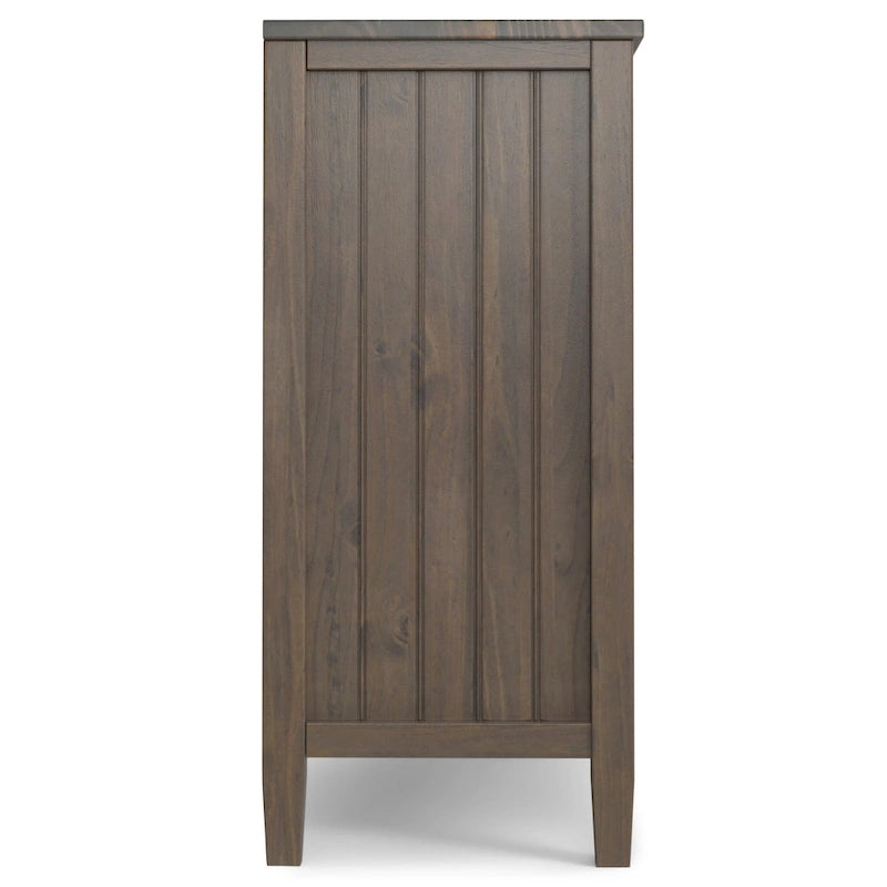 WYNDENHALL Rowan SOLID WOOD 32 inch Wide Contemporary Low Storage Cabinet in Smoky Brown - 14d x 32 w x 31h