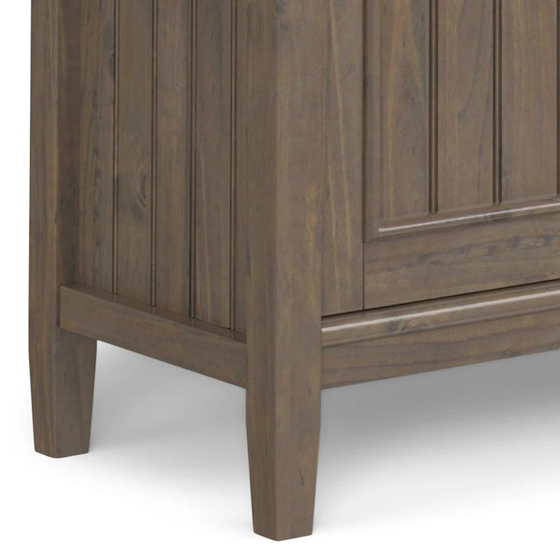 WYNDENHALL Rowan SOLID WOOD 32 inch Wide Contemporary Low Storage Cabinet in Smoky Brown - 14d x 32 w x 31h